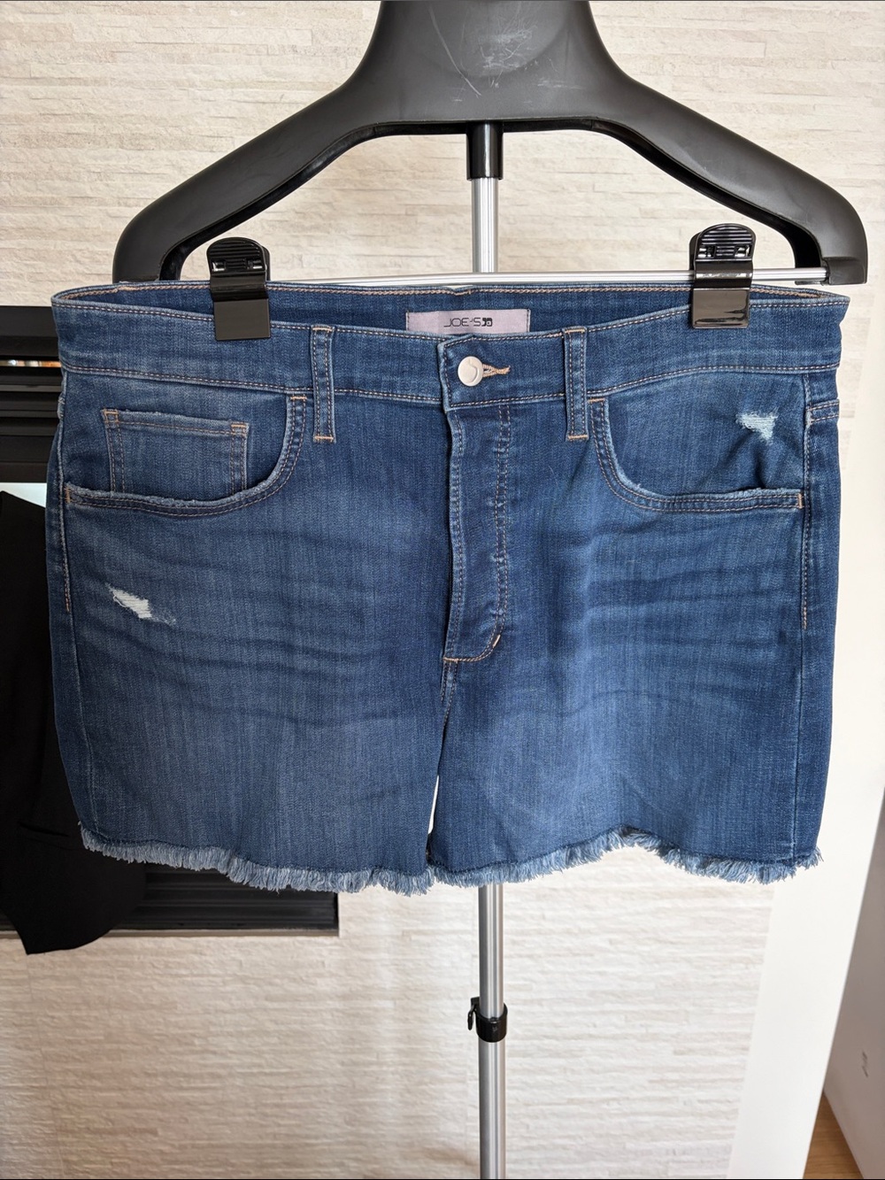 Joe's Jeans Dark Blue Distressed Denim Shorts